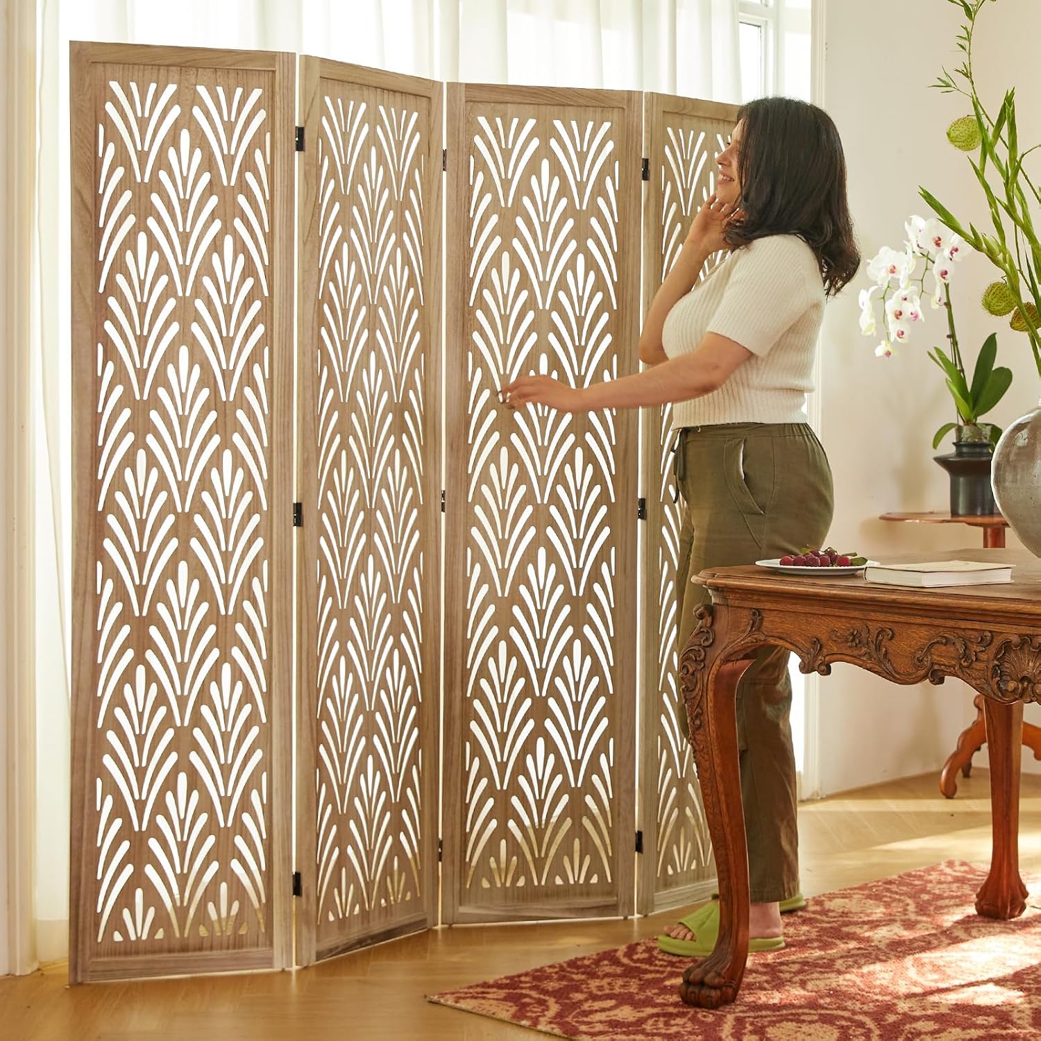 Partition Screen Divider - Складная деревянная перегородка высотой 5,6 футов,